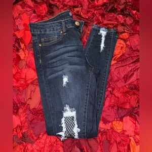 Distressed Black Women Jeans